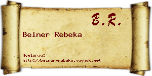 Beiner Rebeka névjegykártya